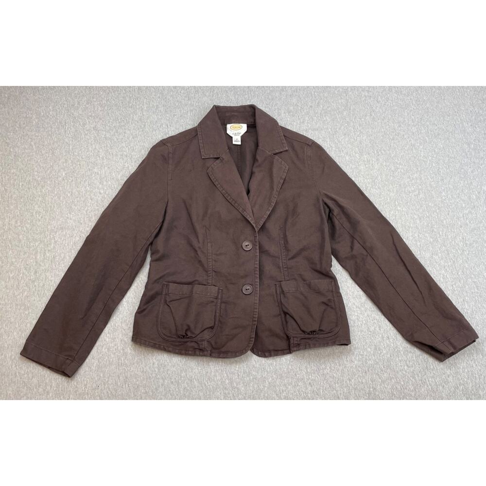 Talbots Jacket Womens 10 Brown Irish Linen Blend 2-Button Single Breast